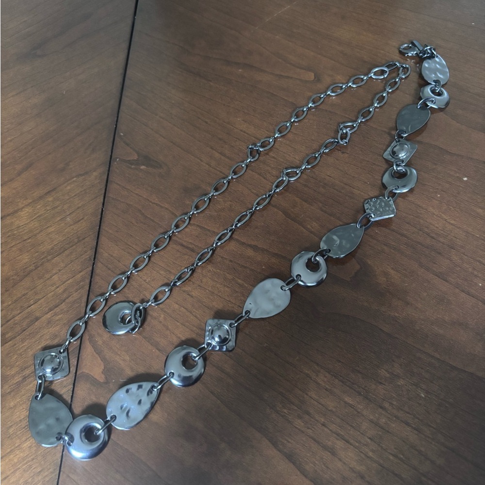 Chico’s Silver-Tone Linked Disc Belt